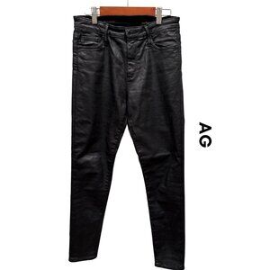 AG Farrah Skinny‎ Ankle Jeans - High-Rise Coated Black Denim Womens Pants - 26